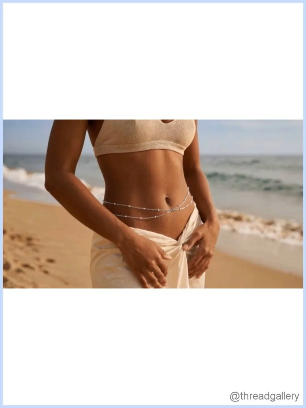 Waterproof Layered Waist Chain 14K Gold/Silver Plated Belly Chain Belt Body